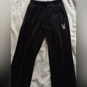 Womens Black Playboy Trackpant
